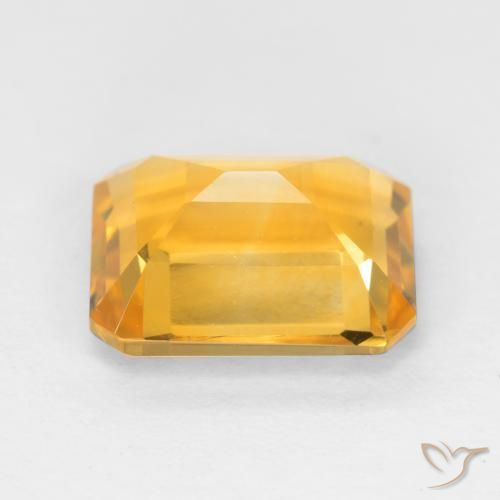 Citrino Laranja Dourado Profundo Natural 1.58ct, Corte Octógono / Esmeralda, VVS-VS