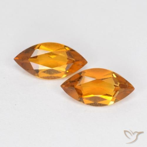 0.94ctw Natural Laranja Médio Citrino, Marquesa, VS