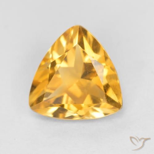 0.90ct Natural Laranja Dourado Profundo Citrino, Trilhão, VS