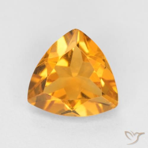 0.88ct Natural Laranja escuro-dourado Citrino, Trilhão, VS