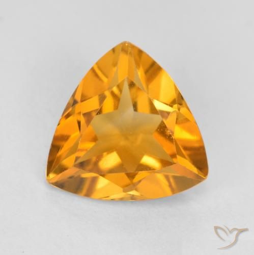 0.93ct Natural Laranja Profundo-Ouro Citrino, Trilhão, VS