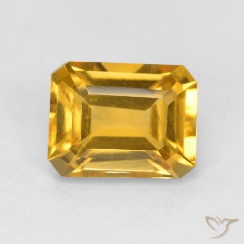 1.62ct Natural Dourado Citrino, Corte Esmeralda, VVS-VS
