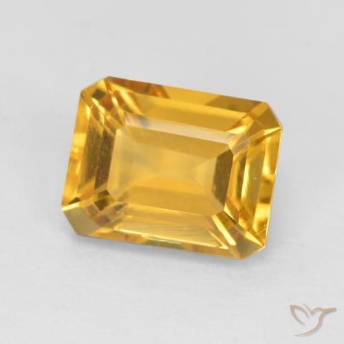 Citrino Dourado Natural 1.62ct, Corte Octógono / Esmeralda, VVS-VS