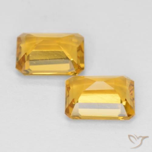 Pedras preciosas de Citrino Laranja Dourada natural de 2.82 ct, Corte Octógono / Esmeralda, VS