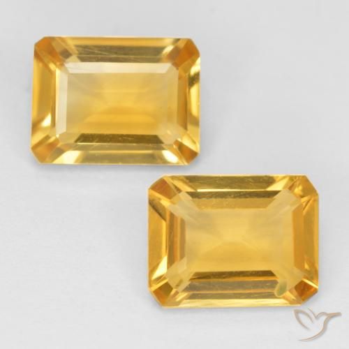 2.55ctw Natural Laranja Dourada Citrino, Corte Esmeralda, VVS-VS