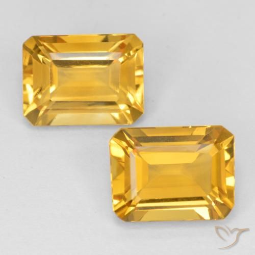 3.09ctw Natural Dourado médio Citrino, Corte Esmeralda, VVS-VS