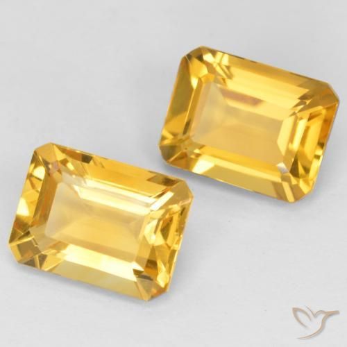 Pedras preciosas de Citrino Dourado médio natural de 3.09 ct, Corte Octógono / Esmeralda, VVS-VS