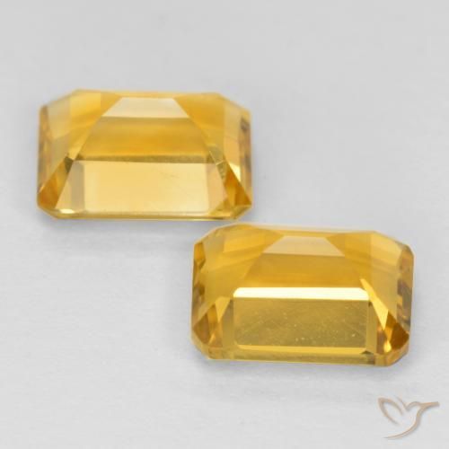 Pedras preciosas de Citrino Dourado médio natural de 3.09 ct, Corte Octógono / Esmeralda, VVS-VS