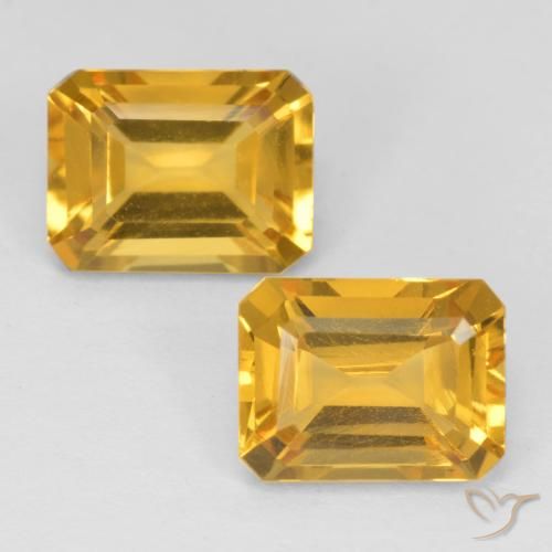 3.02ctw Natural Dourado médio Citrino, Corte Esmeralda, VS