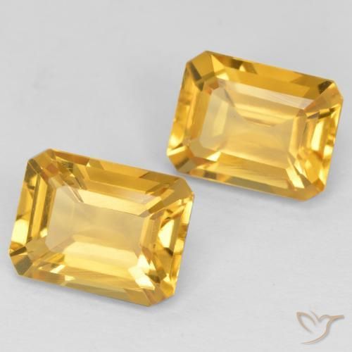 Pedras preciosas de Citrino Dourado médio natural de 3.02 ct, Corte Octógono / Esmeralda, VS