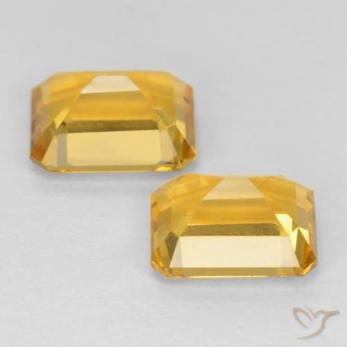 Pedras preciosas de Citrino Dourado médio natural de 3.02 ct, Corte Octógono / Esmeralda, VS