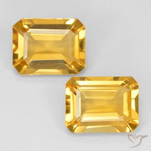 2.83ctw Natural Dourado médio Citrino, Corte Esmeralda, VS