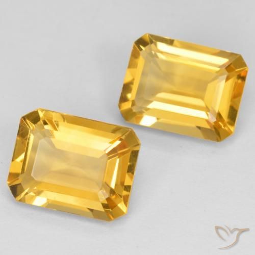 Pedras preciosas de Citrino Dourado médio natural de 2.83 ct, Corte Octógono / Esmeralda, VS