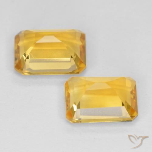 Pedras preciosas de Citrino Dourado médio natural de 2.83 ct, Corte Octógono / Esmeralda, VS