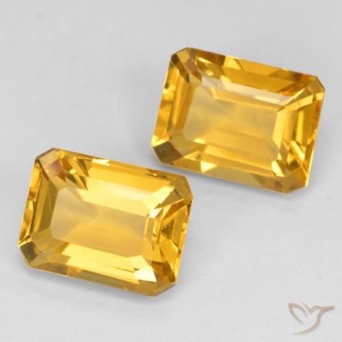 Pedras preciosas de Citrino Dourado natural de 3.16 ct, Corte Octógono / Esmeralda, VVS-VS