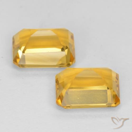 Pedras preciosas de Citrino Dourado natural de 3.16 ct, Corte Octógono / Esmeralda, VVS-VS