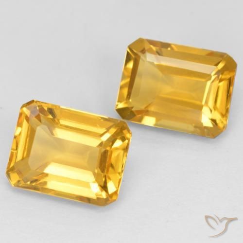 Pedras preciosas de Citrino Dourado Médio-escuro natural de 3.33 ct, Corte Octógono / Esmeralda, VS