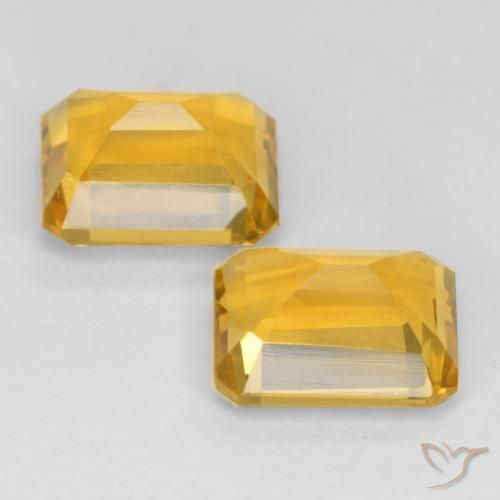 Pedras preciosas de Citrino Dourado Médio-escuro natural de 3.33 ct, Corte Octógono / Esmeralda, VS