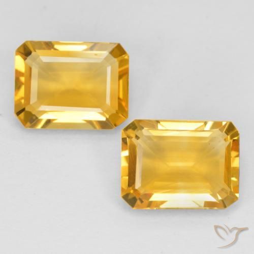 2.61ctw Natural Laranja Dourada Citrino, Corte Esmeralda, VVS-VS