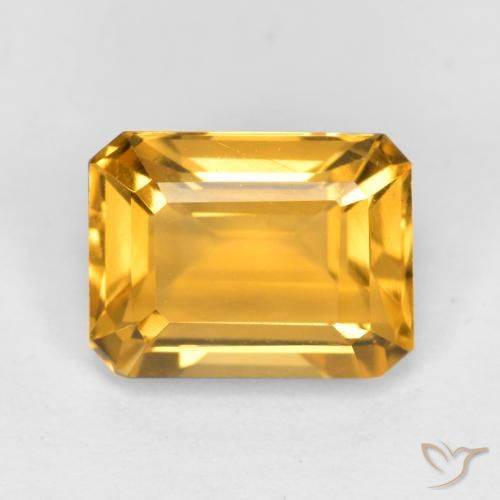 1.73ct Natural Dourado médio Citrino, Corte Esmeralda, VS