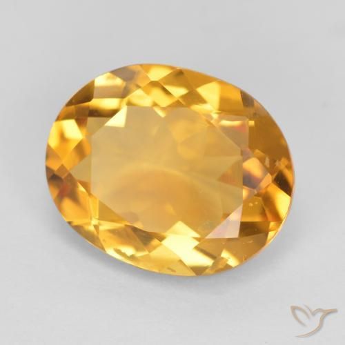 Citrino Laranja Dourado Profundo Natural 3.17ct, oval, VS