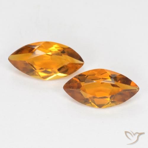 0.95ctw Natural laranja marrom Citrino, Marquesa, VS