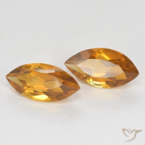 Pedras preciosas de Citrino laranja marrom natural de 1.18 ct, Marquesa, VS