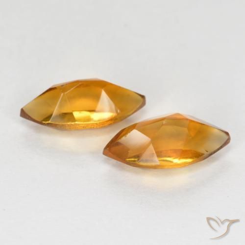 Pedras preciosas de Citrino laranja marrom natural de 1.18 ct, Marquesa, VS