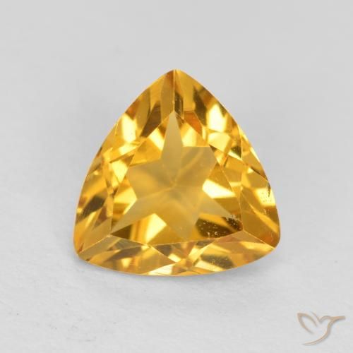 0.95ct Natural Dourado Médio-escuro Citrino, Trilhão, VS