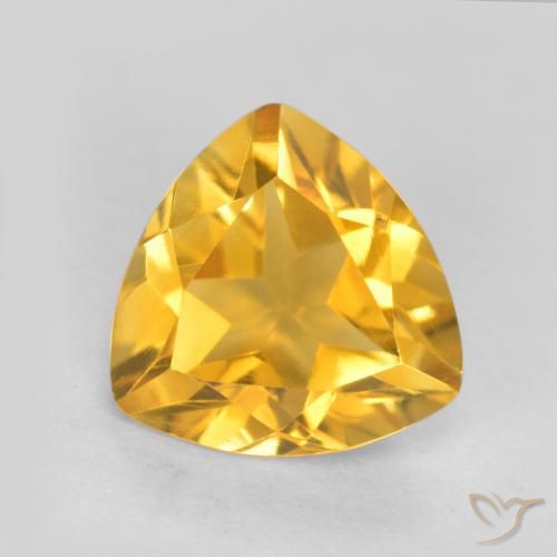 0.92ct Natural Laranja Dourada Citrino, Trilhão, VVS-VS