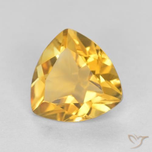 Citrino Laranja Dourada Natural 0.92ct, Trilhão, VVS-VS