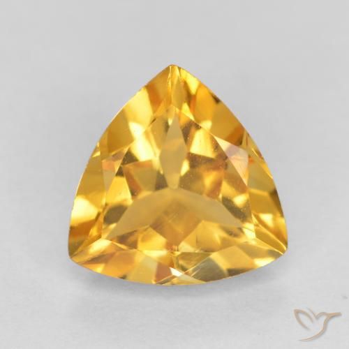 0.97ct Natural Laranja Dourado Profundo Citrino, Trilhão, VVS-VS