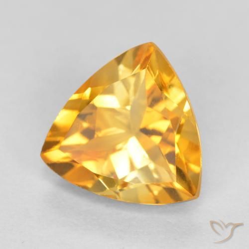 Citrino Laranja Dourado Profundo Natural 1.08ct, Trilhão, VVS-VS