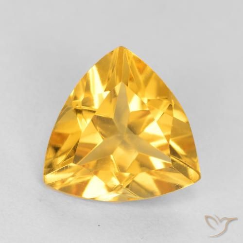 0.97ct Natural ouro médio Citrino, Trilhão, VVS-VS