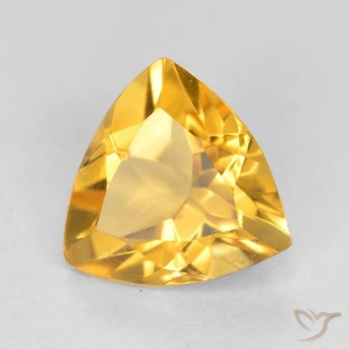 Citrino ouro médio Natural 0.97ct, Trilhão, VVS-VS