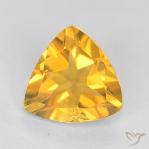 1.02ct Natural ouro brilhante Citrino, Trilhão, VVS-VS