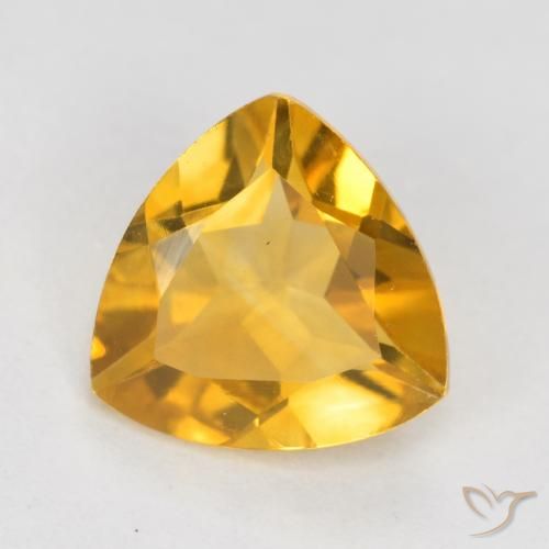 0.92ct Natural Laranja-Ouro Citrino, Trilhão, VVS-VS
