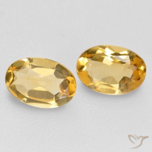 Pedras preciosas de Citrino Dourado médio natural de 0.73 ct, oval, VVS-VS