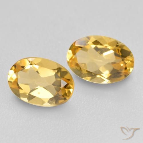 Pedras preciosas de Citrino Dourado Médio-claro natural de 0.80 ct, oval, VS