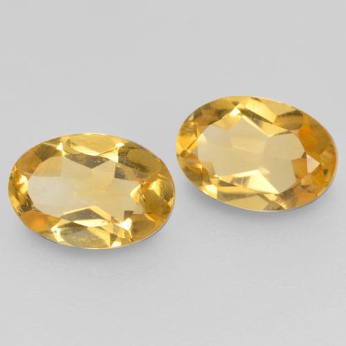Pedras preciosas de Citrino Dourado médio natural de 0.80 ct, Corte Oval, VS