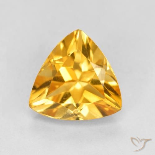 1.10ct Natural Laranja-dourado médio-claro Citrino, Trilhão, VVS-VS