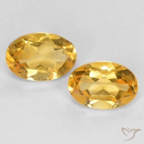 0.75ctw Natural Laranja-dourado médio-claro Citrino, oval, VS