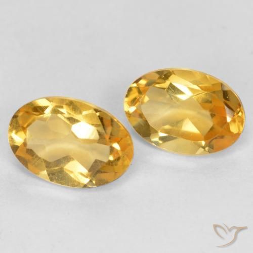 Pedras preciosas de Citrino Laranja-dourado médio-claro natural de 0.75 ct, oval, VS