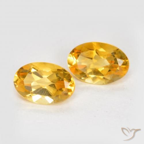 Pedras preciosas de Citrino Dourado Médio-escuro natural de 0.81 ct, oval, VS