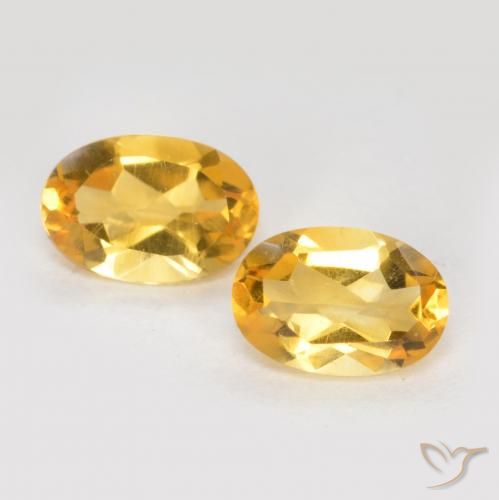 0.81ctw Natural Laranja Dourado Profundo Citrino, oval, VS
