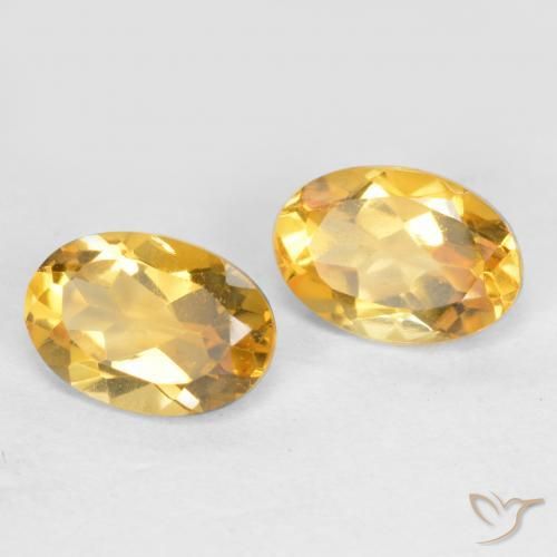 Pedras preciosas de Citrino Laranja Dourado Profundo natural de 0.87 ct, oval, VS