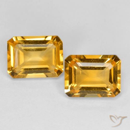 2.85ctw Natural Laranja-Ouro Citrino, Corte Esmeralda, VS