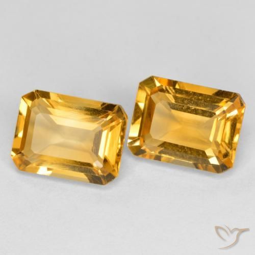 Pedras preciosas de Citrino Laranja-Ouro natural de 2.85 ct, Corte Octógono / Esmeralda, VS