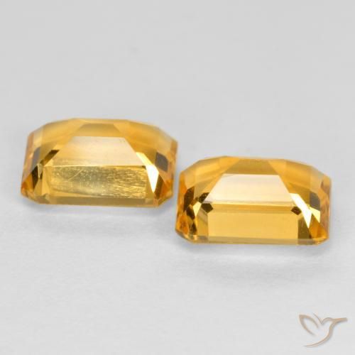 Pedras preciosas de Citrino Laranja-Ouro natural de 2.85 ct, Corte Octógono / Esmeralda, VS