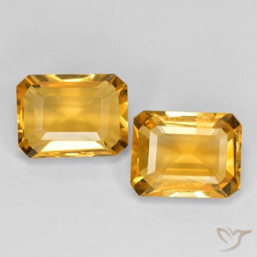 2.94ctw Natural Laranja-Ouro Citrino, Corte Esmeralda, VS